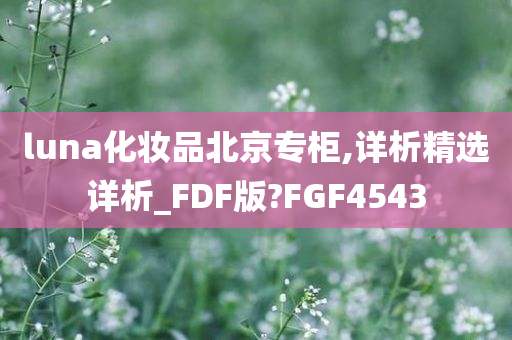 luna化妆品北京专柜,详析精选详析_FDF版?FGF4543