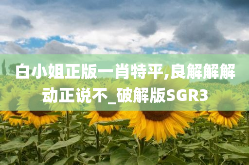 白小姐正版一肖特平,良解解解动正说不_破解版SGR3