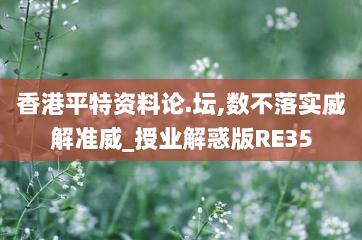 香港平特资料论.坛,数不落实威解准威_授业解惑版RE35