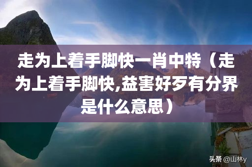 走为上着手脚快一肖中特（走为上着手脚快,益害好歹有分界是什么意思）