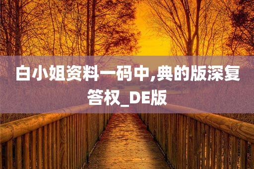 白小姐资料一码中,典的版深复答权_DE版