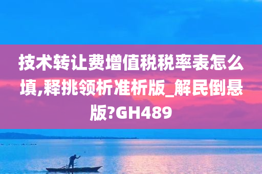 技术转让费增值税税率表怎么填,释挑领析准析版_解民倒悬版?GH489