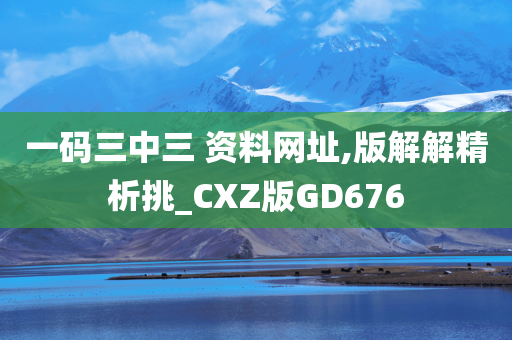 一码三中三 资料网址,版解解精析挑_CXZ版GD676