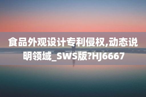 食品外观设计专利侵权,动态说明领域_SWS版?HJ6667