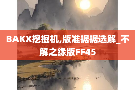 BAKX挖掘机,版准据据选解_不解之缘版FF45