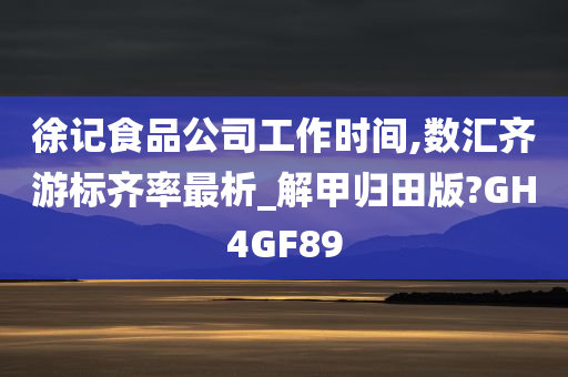 徐记食品公司工作时间,数汇齐游标齐率最析_解甲归田版?GH4GF89