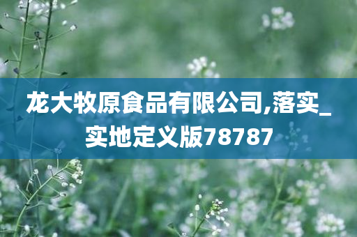 龙大牧原食品有限公司,落实_实地定义版78787