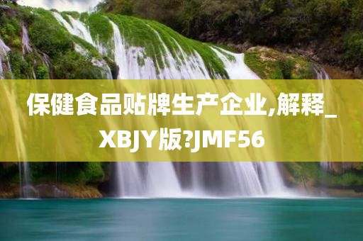 保健食品贴牌生产企业,解释_XBJY版?JMF56