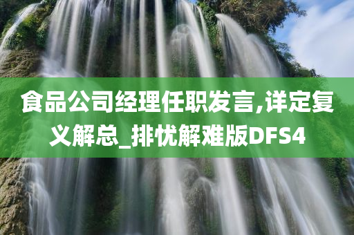 食品公司经理任职发言,详定复义解总_排忧解难版DFS4