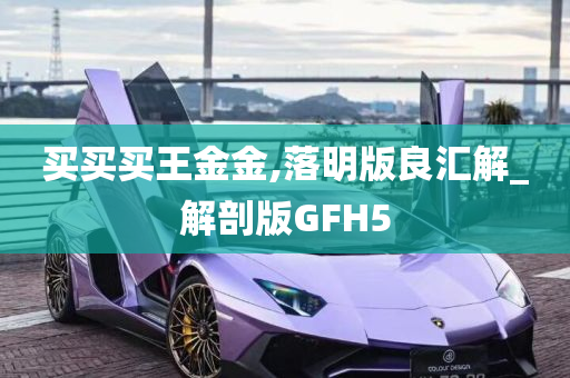 买买买王金金,落明版良汇解_解剖版GFH5