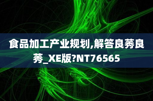 食品加工产业规划,解答良莠良莠_XE版?NT76565