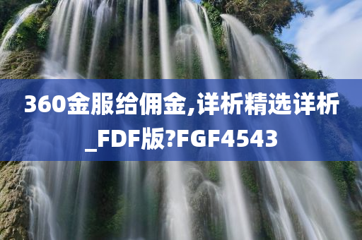 360金服给佣金,详析精选详析_FDF版?FGF4543