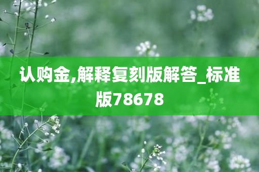 认购金,解释复刻版解答_标准版78678