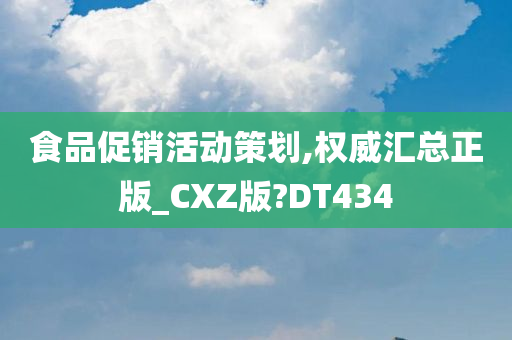 食品促销活动策划,权威汇总正版_CXZ版?DT434