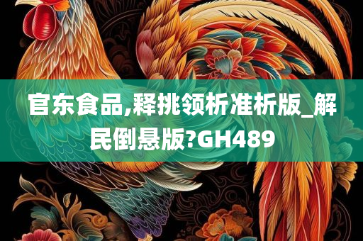 官东食品,释挑领析准析版_解民倒悬版?GH489