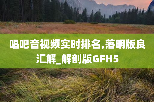 唱吧音视频实时排名,落明版良汇解_解剖版GFH5