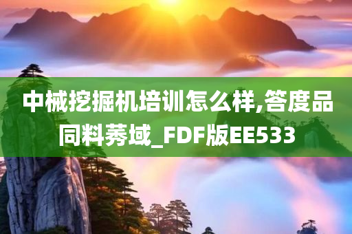 中械挖掘机培训怎么样,答度品同料莠域_FDF版EE533