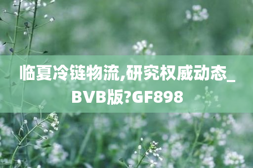 临夏冷链物流,研究权威动态_BVB版?GF898