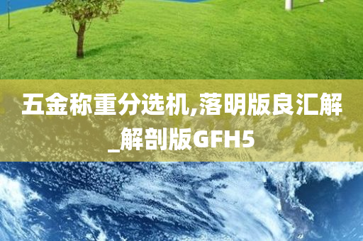 五金称重分选机,落明版良汇解_解剖版GFH5