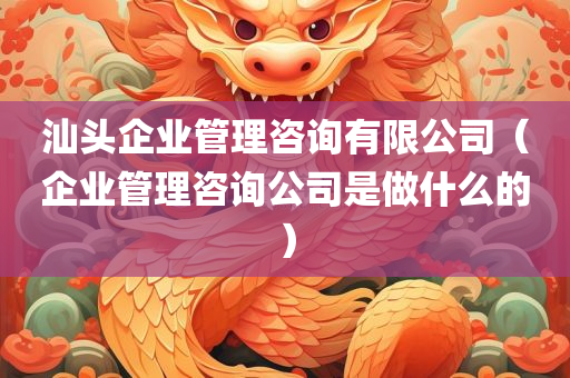 汕头企业管理咨询有限公司（企业管理咨询公司是做什么的）