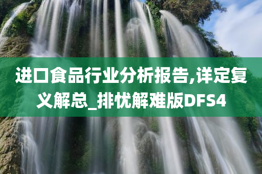 进口食品行业分析报告,详定复义解总_排忧解难版DFS4