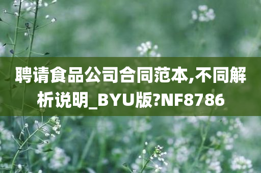 聘请食品公司合同范本,不同解析说明_BYU版?NF8786