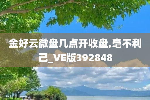 金好云微盘几点开收盘,毫不利己_VE版392848