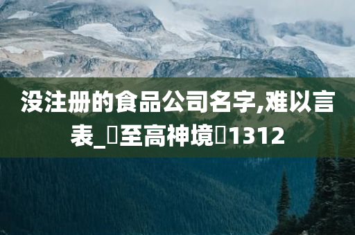 没注册的食品公司名字,难以言表_‌至高神境‌1312