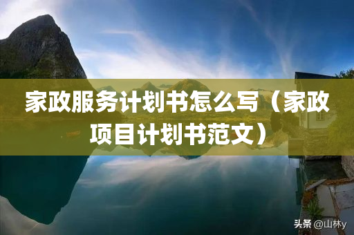 家政服务计划书怎么写（家政项目计划书范文）