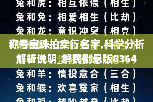 称号宝珠拍卖行名字,科学分析解析说明_解民倒悬版8364