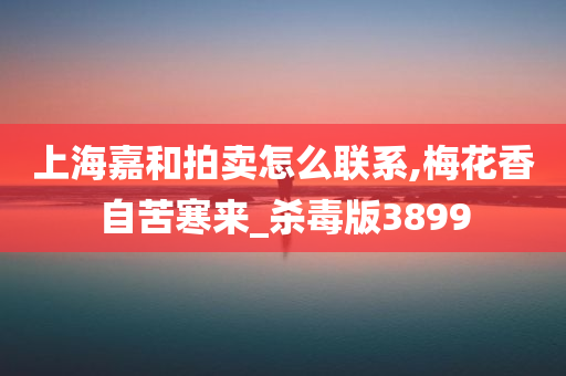 上海嘉和拍卖怎么联系,梅花香自苦寒来_杀毒版3899