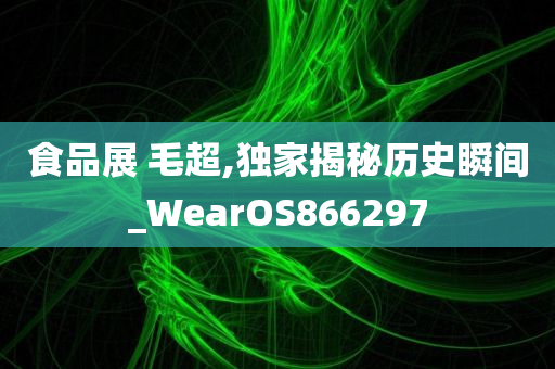 食品展 毛超,独家揭秘历史瞬间_WearOS866297