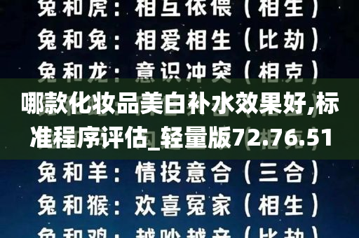 哪款化妆品美白补水效果好,标准程序评估_轻量版72.76.51