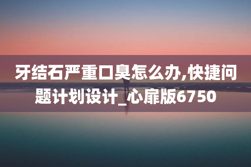 牙结石严重口臭怎么办,快捷问题计划设计_心扉版6750