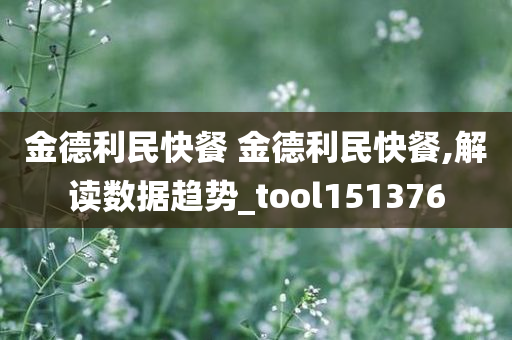 金德利民快餐 金德利民快餐,解读数据趋势_tool151376