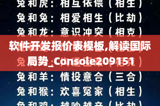 软件开发报价表模板,解读国际局势_Console209151