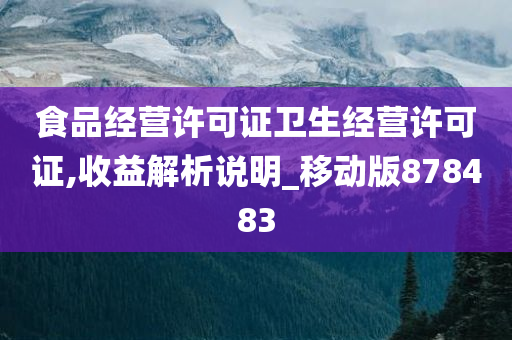 食品经营许可证卫生经营许可证,收益解析说明_移动版878483