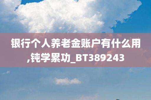 银行个人养老金账户有什么用,钝学累功_BT389243