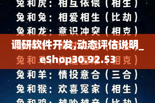 调研软件开发,动态评估说明_eShop30.92.53