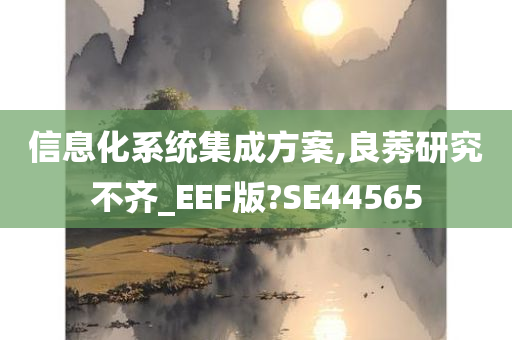 信息化系统集成方案,良莠研究不齐_EEF版?SE44565