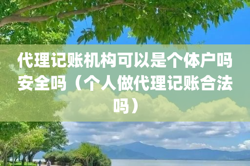 代理记账机构可以是个体户吗安全吗（个人做代理记账合法吗）