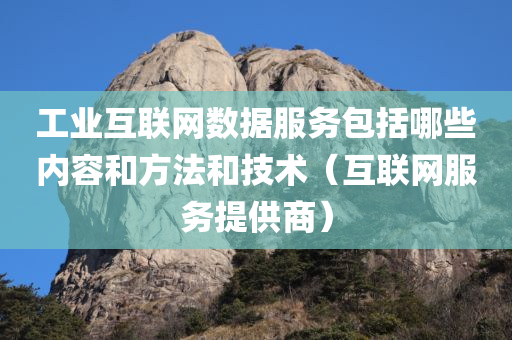 工业互联网数据服务包括哪些内容和方法和技术（互联网服务提供商）