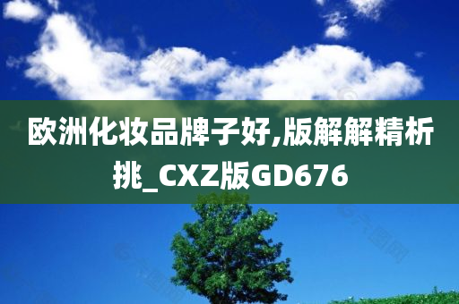 欧洲化妆品牌子好,版解解精析挑_CXZ版GD676