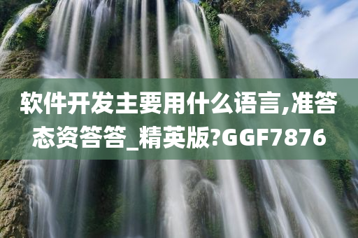 软件开发主要用什么语言,准答态资答答_精英版?GGF7876