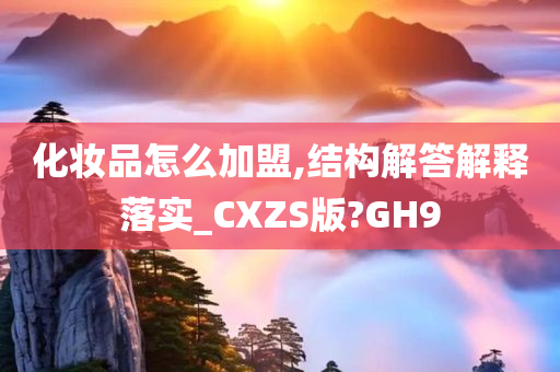 化妆品怎么加盟,结构解答解释落实_CXZS版?GH9