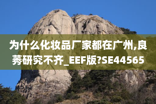 为什么化妆品厂家都在广州,良莠研究不齐_EEF版?SE44565