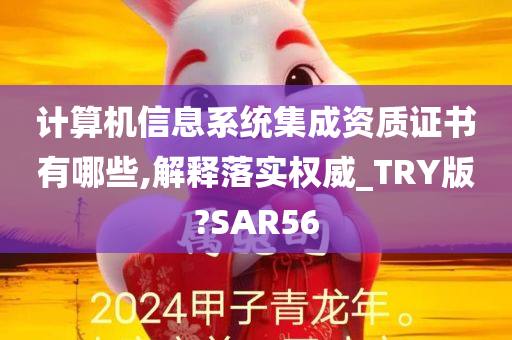 计算机信息系统集成资质证书有哪些,解释落实权威_TRY版?SAR56