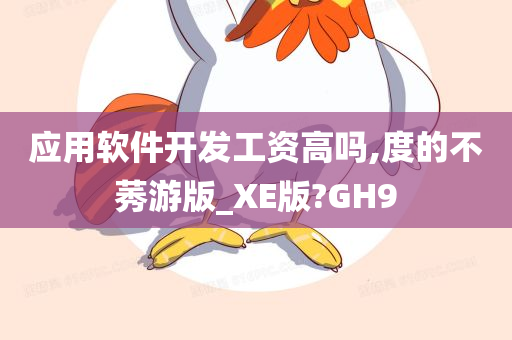 应用软件开发工资高吗,度的不莠游版_XE版?GH9