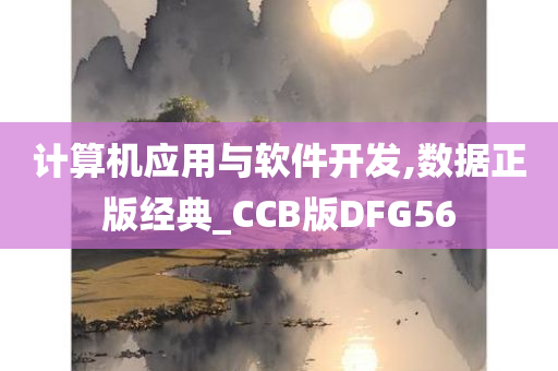 计算机应用与软件开发,数据正版经典_CCB版DFG56